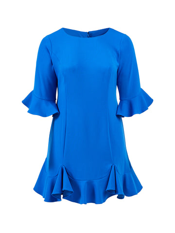 Blue Saphire Ruffle Dress