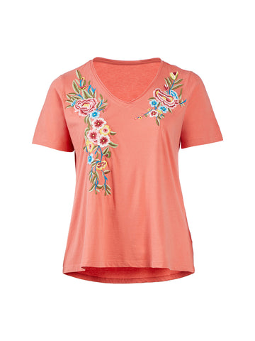 Canyon Clay Embroidered Emily Top