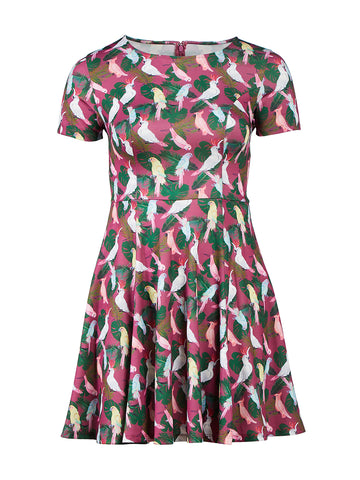Tropic Print Fit-And-Flare Dress