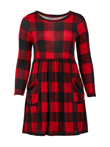 Black And Red Check Dress