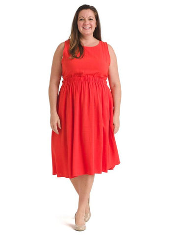 Peek-A-Boo Back Red Fit And Flare Dress