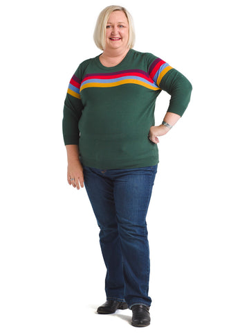 Rainbow Stripe Pullover Sweater
