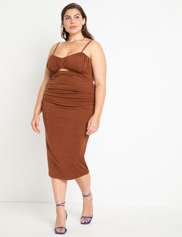 Knit Dress With Cutout in Cambridge Brown