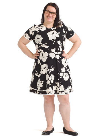Two Tier Floral Fit-And-Flare Dress