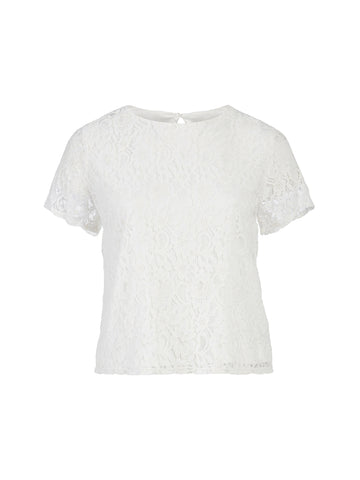 Short Sleeve White Lace top