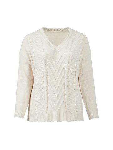 Cozy Cream Cable Knit Sweater
