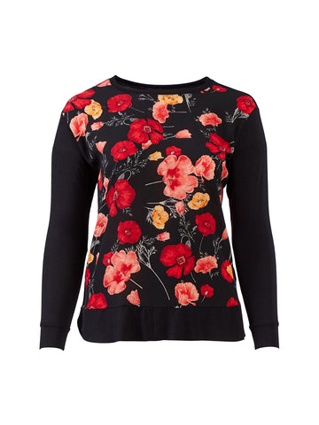 Black And Red Floral Sammy Top