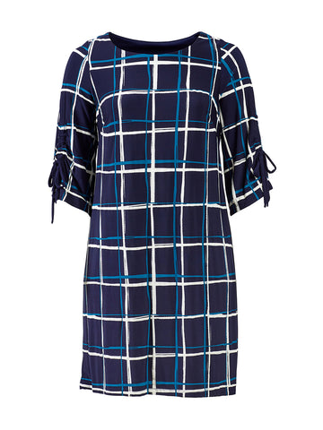 Teal And Navy Plaid Dress