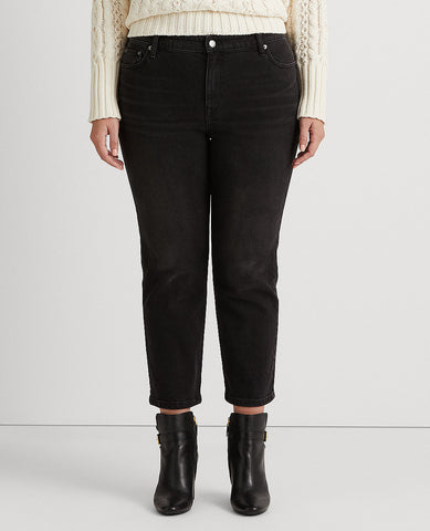 Woman High-Rise Straight Ankle Jean In Black Wash