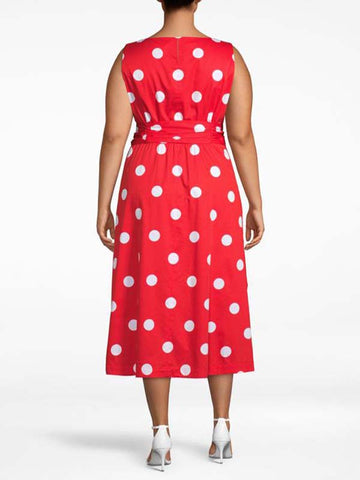 Anne klein polka dot fit sale & flare dress