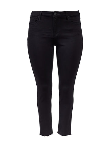 Donna Raw Hem High-Rise Black Skinny Jeans