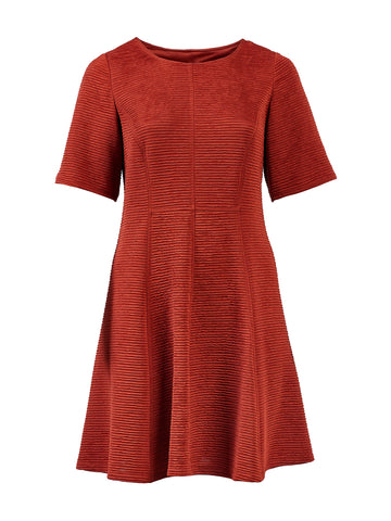 Rust Fit-And-Flare Dress
