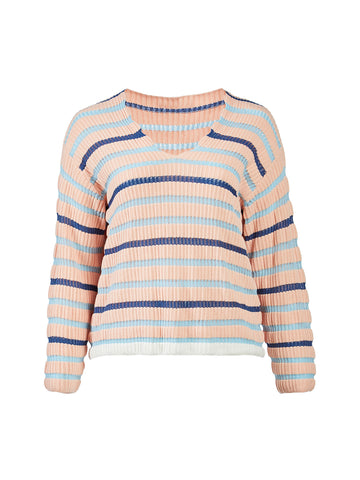 Scallop Hem Stripe Sweater