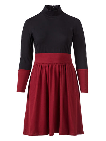 Two Tone Fit-And-Flare Dress