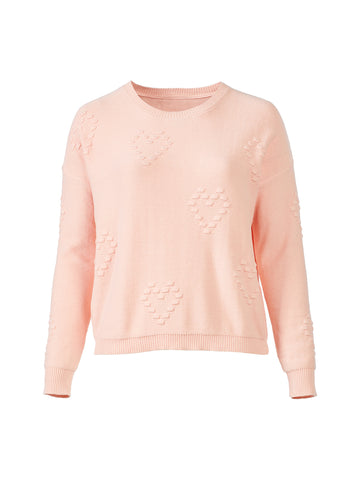 Heart Detail Pink Sweater