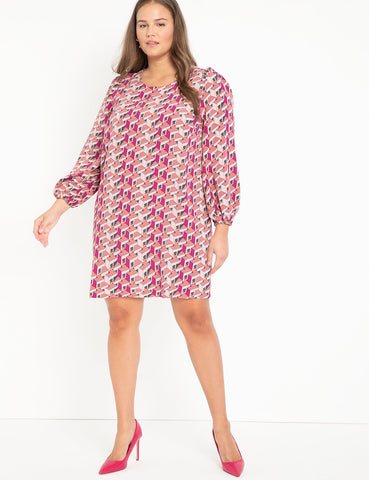 Puff Sleeve Easy Tee Dress in Chic Shapes