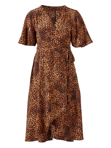 Leopard Print Orna Wrap Dress