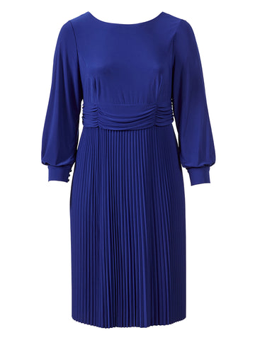 Accordian Pleat Royal Blue Dress Dress