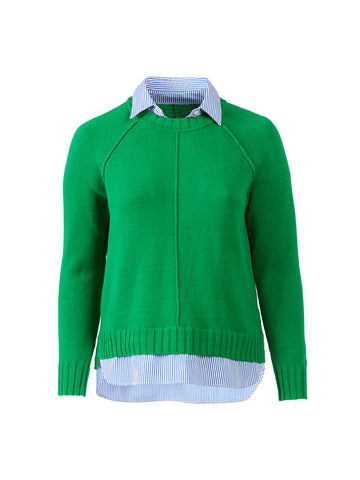 Gristin Long Sleeve Emerald Twofer Sweater