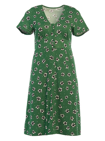 Amazon Flowers and Dots Francesca Midi Dress