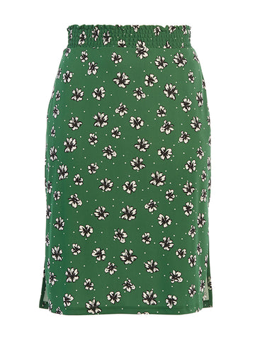 Amazon Green Flowers and Dots Printed Tessa Skirt