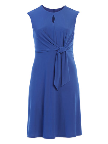 Cobalt Blue Knot Detail Midi Dress