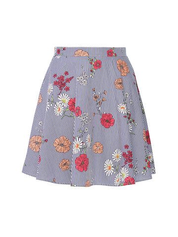 Pin Stripe Floral Skirt
