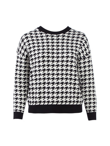 White Houndstooth Sweater