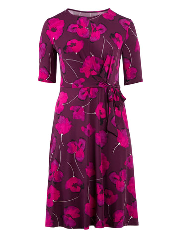 Floral Side Tie Fit-And-Flare Dress