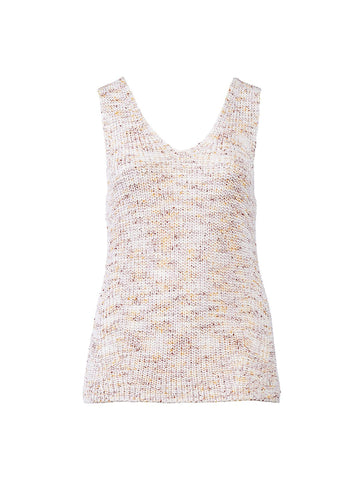 Plus Double V Sweater Tank in Ivory Multi