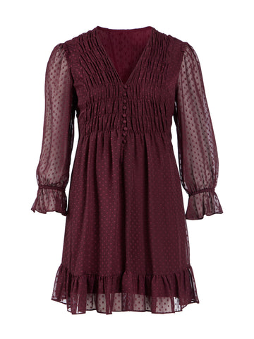 Smock Front Fit-And-Flare Dress