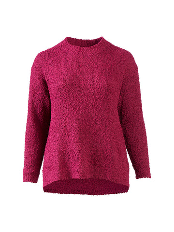 Raspberry Popcorn Knit Sweater