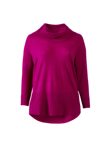 Long Sleeve Cowl Neck Purple Sweater