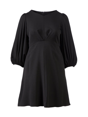 Cocoon Sleeve Black Fit-And-Flare Dress