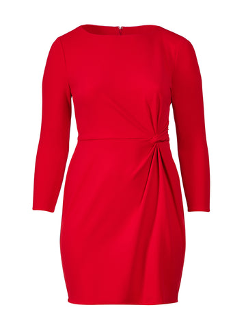 Red Waist Detail Midi Dress