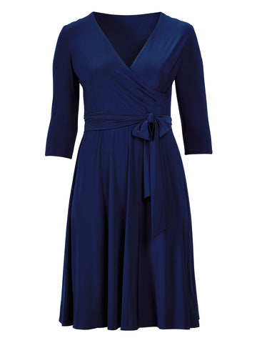 Carlyna Navy Fit-And-Flare Dress