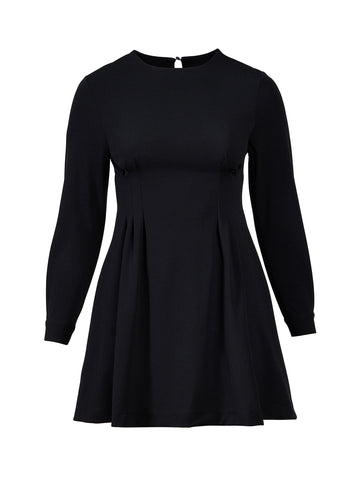 Long Sleeve Black Lara Fit-And-Flare Dress