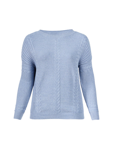 Denim Blue Cable Stitch Sweater