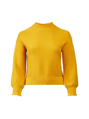 Mock Neck Ballow Sleeve Mustard Sweater