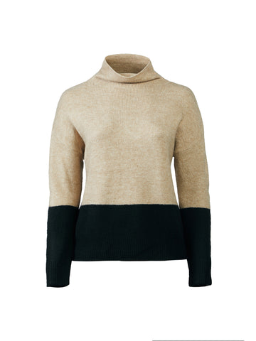 Cowl Neck Colorblock Sweater