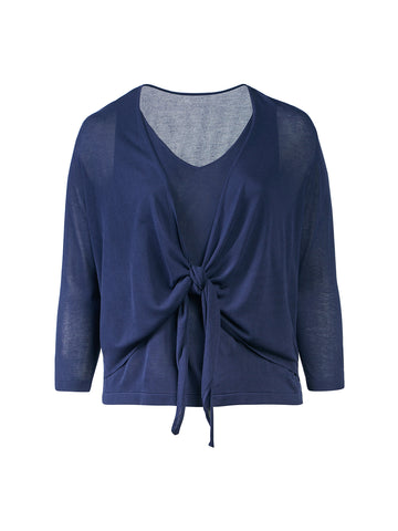 Navy Knot Front Sweater