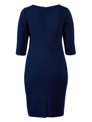 Navy Tie Waist Midi Dress Adrianna Papell Gwynnie Bee Rental