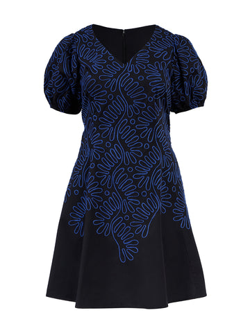 Floral Embroidery A-Line Dress
