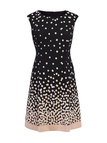 Cap Sleeve Polka Dot Fit-And-Flare Dress