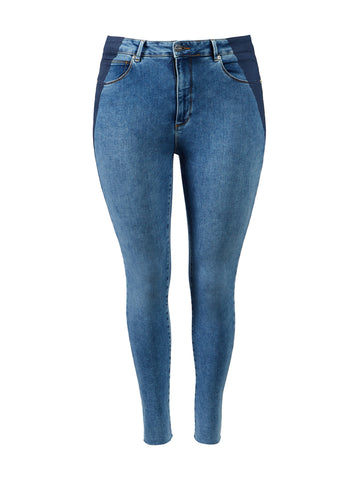 Alexa High Rise Coated Coastal Blue Jeans