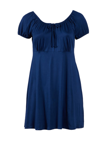 Navy Fit-And-Flare Skater Dress