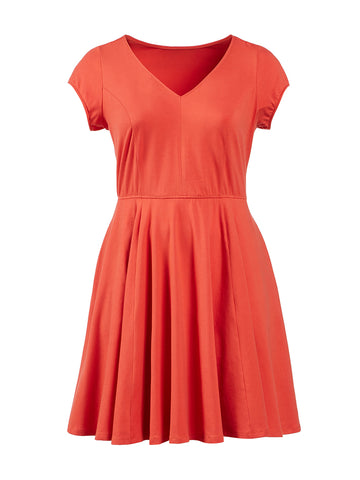 Salmon Fit-And-Flare Dress