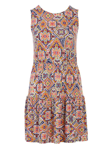 Moroccan Tile Kristen Fit-And-Flare Dress