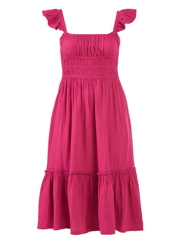 Fuchsia Red Finley Fit-And-Flare Dress