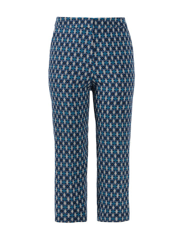 Abstract Print Cropped Trouser Pant